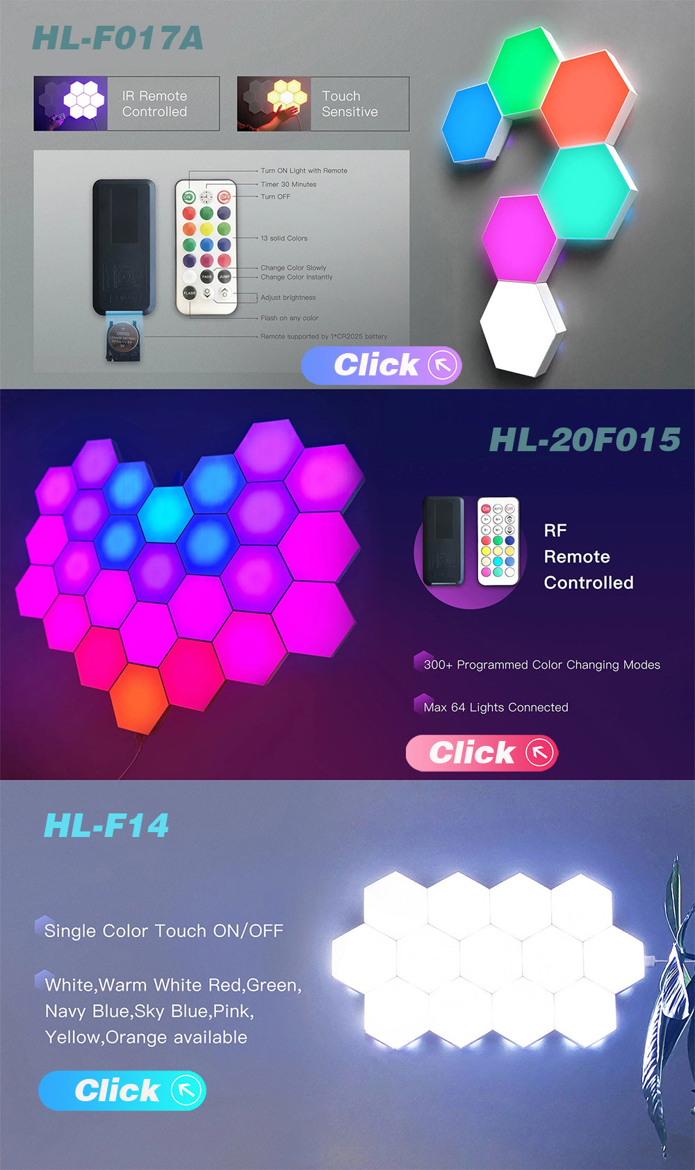 Honeycomb Mosaic Touch Sensitive LED